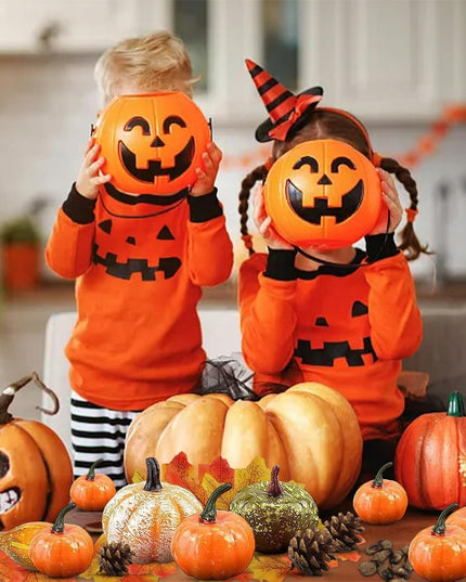 Dirbtiniai Moliūgai, Lapai ir Gilių Rinkinys, 48vnt, Helovinui ir Rudens Dekoracijoms