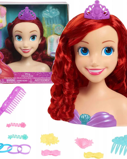 Disney Ariel plaukų formavimo ir šukavimo galva 14 dalių
