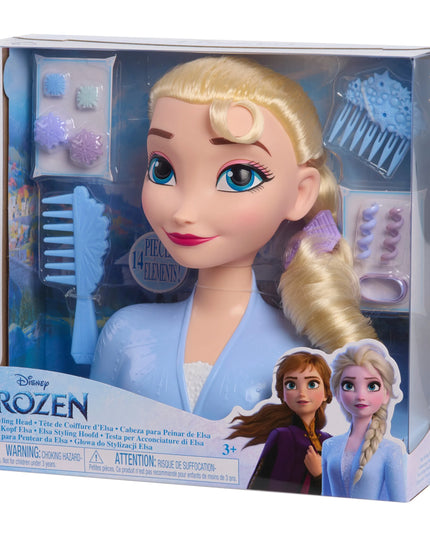 Disney Frozen 2 šukavimo ir stiliaus galva Elza 20 cm