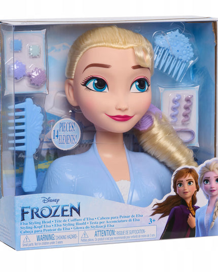 Disney Frozen 2 šukavimo ir stiliaus galva Elza 20 cm
