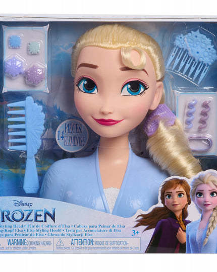 Disney Frozen 2 šukavimo ir stiliaus galva Elza 20 cm
