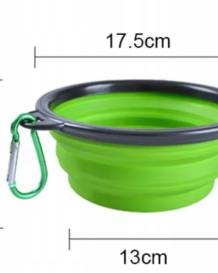 DKM sulankstomas kelioninis dubenėlis šunims ir katėms, 1000 ml, juodas