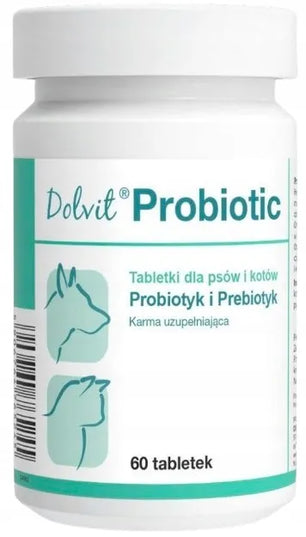Dolfos Dolvit Probiotic probiotikas ir prebiotikas šunims ir katėms 2x60 tablečių