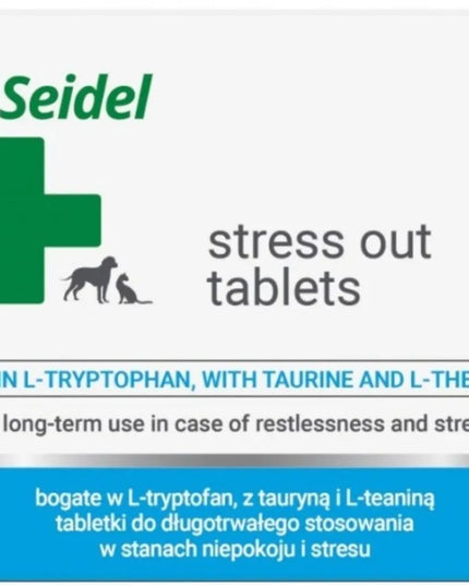DR SEIDEL Stress Out raminamasis preparatas šunims ir katėms susidūrus su nerimu, 30 tablečių