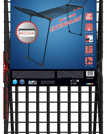 Drabužių džiovykla VILEDA Infinity Flex Ultimate, juoda