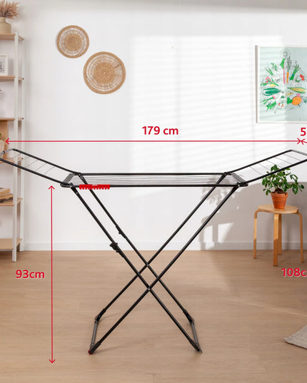 Drabužių džiovyklė Vileda Universal su ratukais, elegantiška juoda