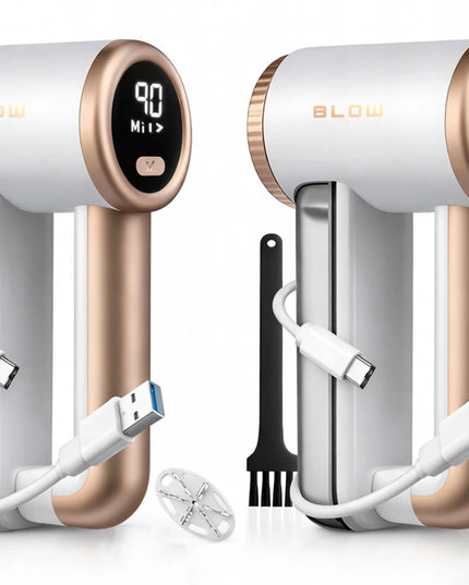 Drabužių ir baldų apmušalų pūkų rinkiklis BLOW LR-51, galingas, baltas