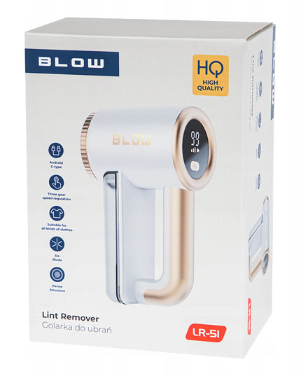 Drabužių ir baldų apmušalų pūkų rinkiklis BLOW LR-51, galingas, baltas