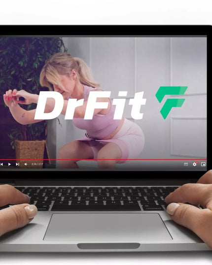 DrFit audinės pasipriešinimo gumos treniruotėms, fitnesui, pilatesui, 3 vnt. + NEMOKAMA treniruotė