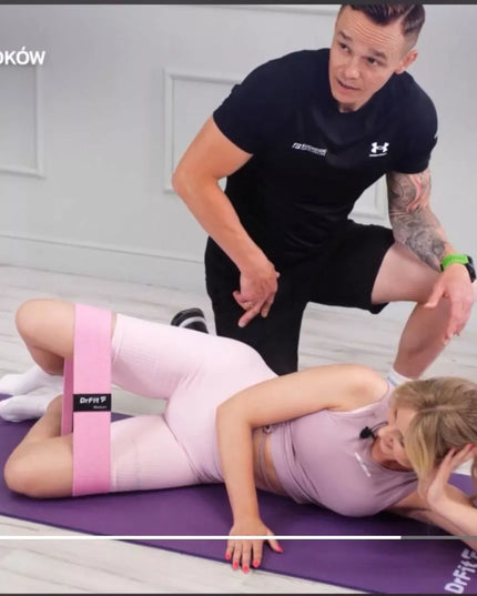 DrFit audinės pasipriešinimo gumos treniruotėms, fitnesui, pilatesui, 3 vnt. + NEMOKAMA treniruotė
