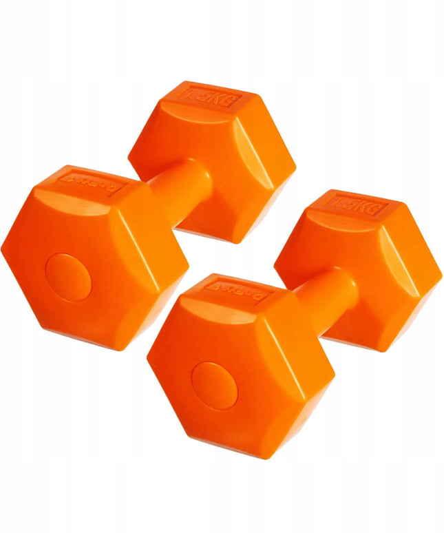 DrFit bituminiai hanteliai, šešiakampiai svarmenys treniruotėms, 2x 1,5 kg