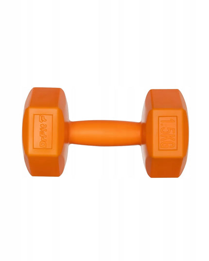 DrFit bituminiai hanteliai, šešiakampiai svarmenys treniruotėms, 2x 1,5 kg
