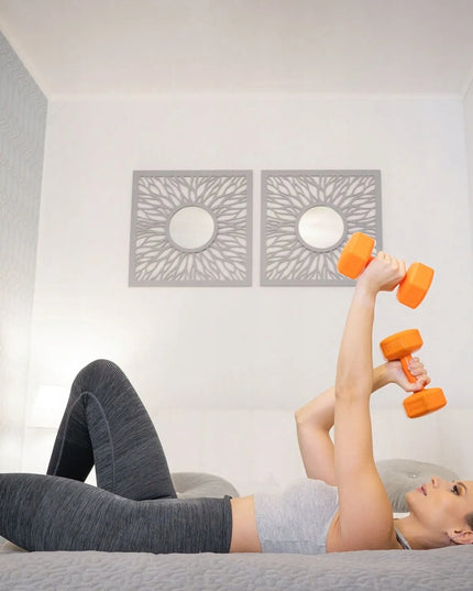 DrFit bituminiai hanteliai, šešiakampiai svarmenys treniruotėms, 2x 1,5 kg