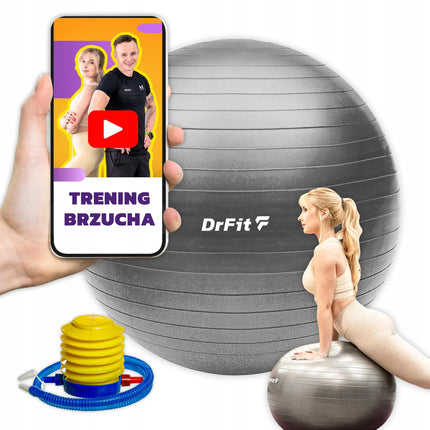 DrFit fitneso mankštos kamuolys 75 cm + pompa