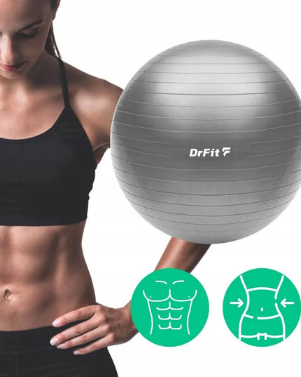 DrFit fitneso mankštos kamuolys 75 cm + pompa