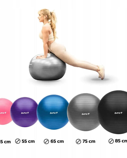 DrFit fitneso mankštos kamuolys 75 cm + pompa