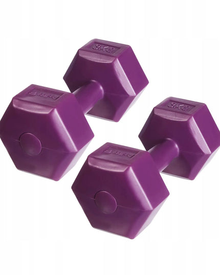 DrFit fitneso svareliai hanteliai 2x 3 kg moterims, violetiniai