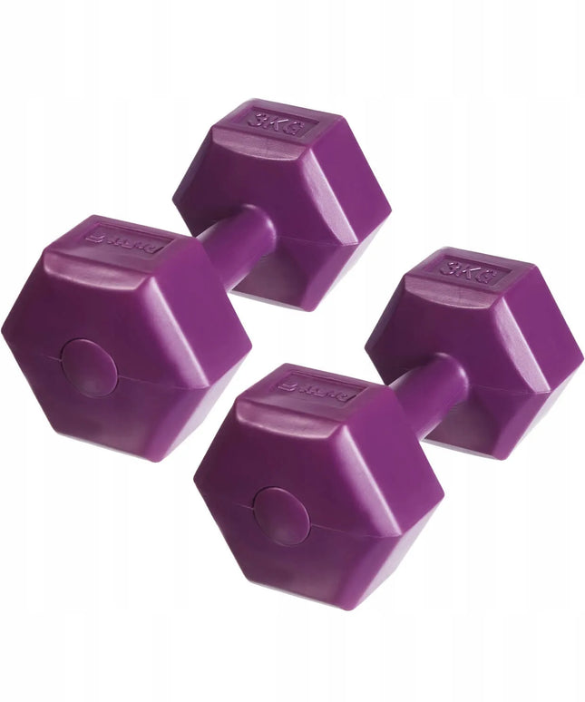 DrFit fitneso svareliai hanteliai 2x 3 kg moterims, violetiniai