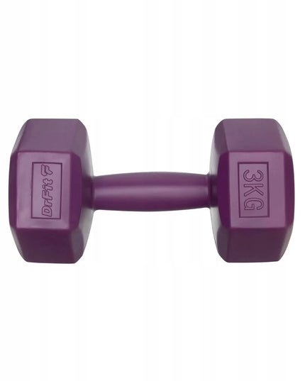 DrFit fitneso svareliai hanteliai 2x 3 kg moterims, violetiniai