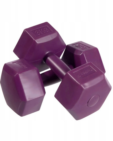 DrFit fitneso svareliai hanteliai 2x 3 kg moterims, violetiniai