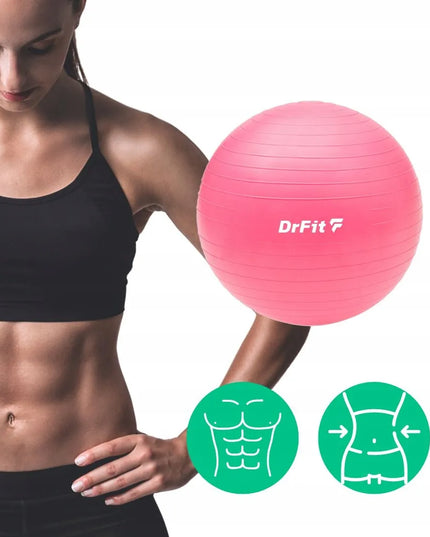 DrFit gimnastikos kamuolys 45 cm rožinis su pompa