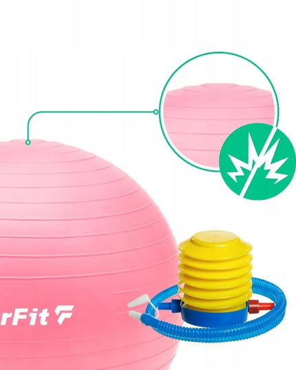 DrFit gimnastikos kamuolys 45 cm rožinis su pompa