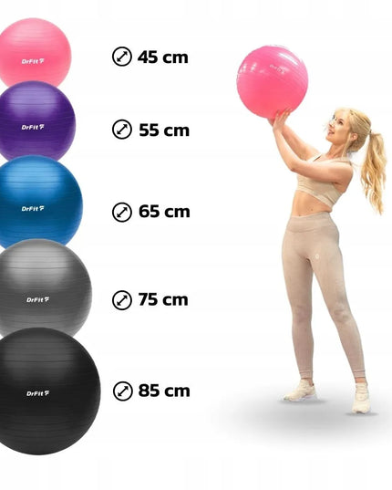 DrFit gimnastikos kamuolys 45 cm rožinis su pompa