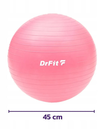 DrFit gimnastikos kamuolys 45 cm rožinis su pompa