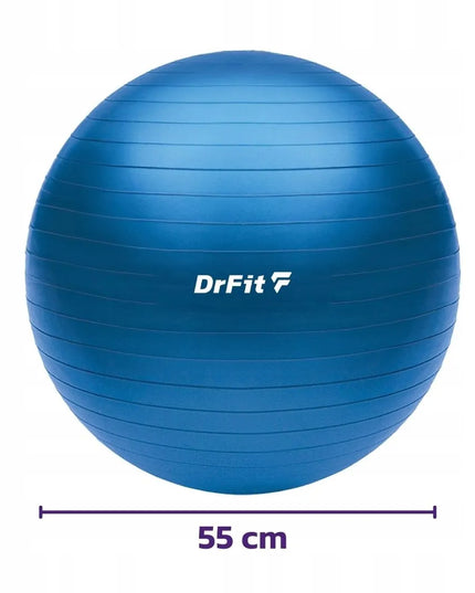 DrFit gimnastikos kamuolys jogos mankštai ir reabilitacijai, tvirtas, 65 cm, su pompa