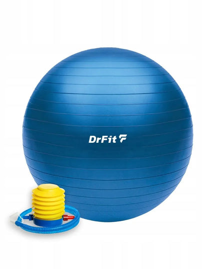 DrFit gimnastikos kamuolys jogos mankštai ir reabilitacijai, tvirtas, 65 cm, su pompa