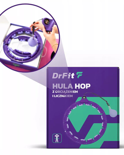 DrFit Hula Hop Premium su skaitikliu lieknėjimui, fitnesui ir kalorijų deginimui