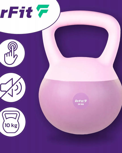 DrFit kettlebelis 10 kg, violetinis svoris treniruotėms
