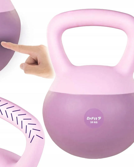 DrFit kettlebelis 10 kg, violetinis svoris treniruotėms