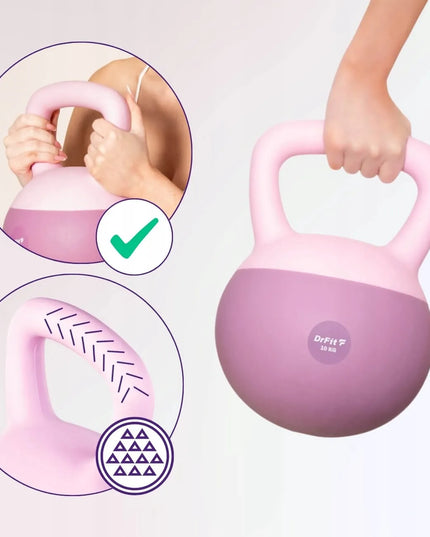 DrFit kettlebelis 10 kg, violetinis svoris treniruotėms