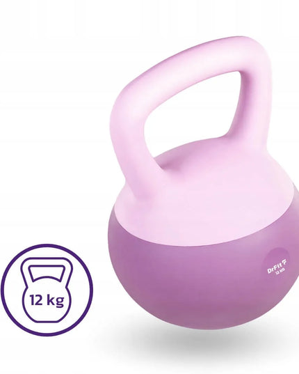 DrFit kettlebell hantelis treniruotėms, 12 kg, fioletinis