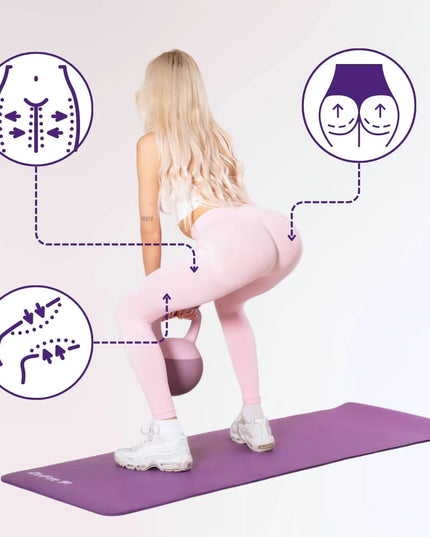 DrFit kettlebell hantelis treniruotėms, 12 kg, fioletinis