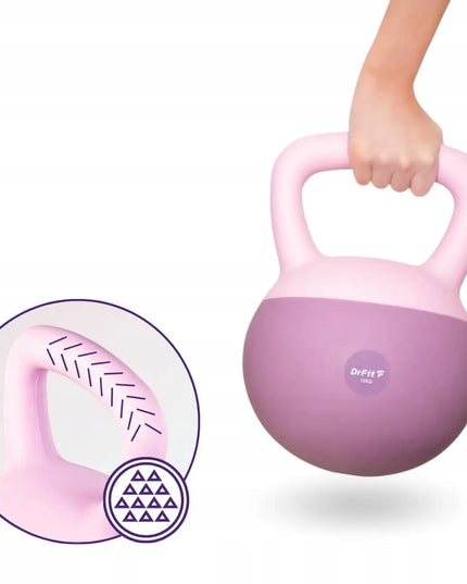 DrFit kettlebell hantelis treniruotėms, 12 kg, fioletinis