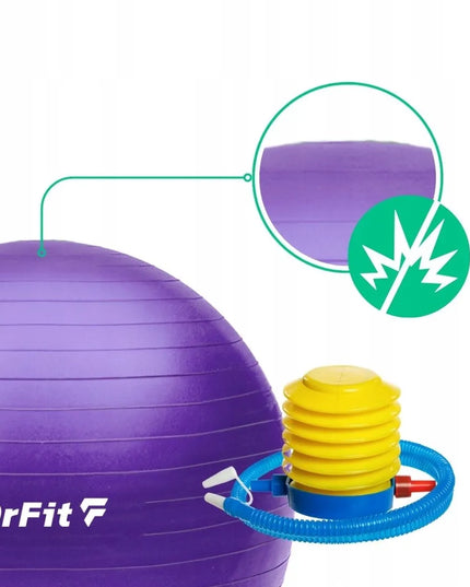 DrFit klasinis gimnastikos kamuolys mankštai, jogai ir reabilitacijai 55 cm + pompa