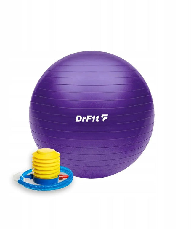 DrFit klasinis gimnastikos kamuolys mankštai, jogai ir reabilitacijai 55 cm + pompa