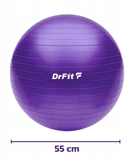 DrFit klasinis gimnastikos kamuolys mankštai, jogai ir reabilitacijai 55 cm + pompa