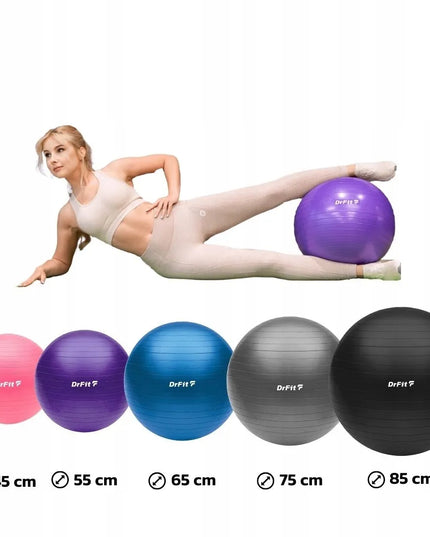 DrFit klasinis gimnastikos kamuolys mankštai, jogai ir reabilitacijai 55 cm + pompa