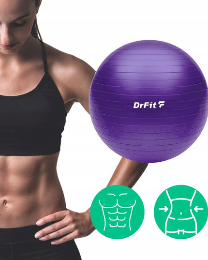DrFit klasinis gimnastikos kamuolys mankštai, jogai ir reabilitacijai 55 cm + pompa