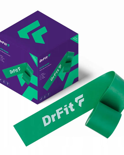 DrFit kompresinė reabilitacinė guminė juosta, ilga ir patvari, žalia