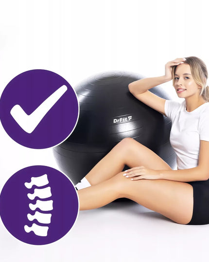 DRFIT mankštos ir gimnastikos kamuolys su pompa joga pilates Ø85