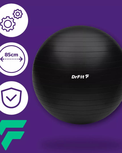 DRFIT mankštos ir gimnastikos kamuolys su pompa joga pilates Ø85