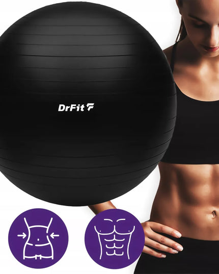DRFIT mankštos ir gimnastikos kamuolys su pompa joga pilates Ø85