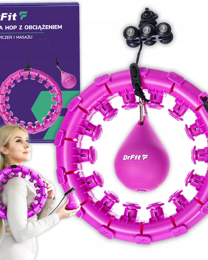DrFit masažinis hula hop lankas, 120 cm, violetinis