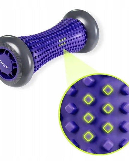 DrFit masažinis volas su spygliukais, reabilitacinis, fioletinis, 17 cm