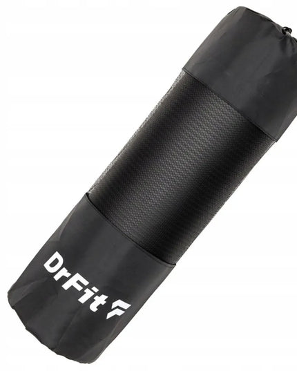 DrFit NBR fitneso ir jogos kilimėlis, 1 cm storio, juodas