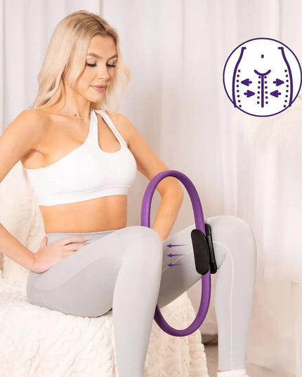 DrFit pilateso žiedas, mankštos lankas, jogos ratas, 36 cm, violetinis
